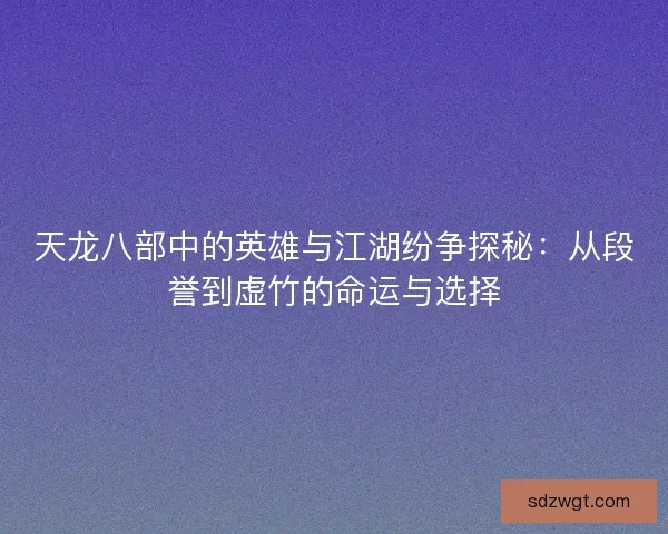 天龙八部中的英雄与江湖纷争探秘：从段誉到虚竹的命运与选择