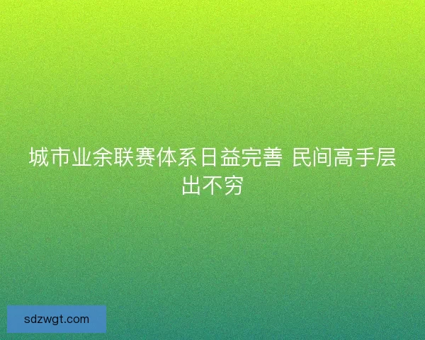 城市业余联赛体系日益完善 民间高手层出不穷