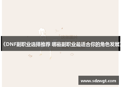 《DNF副职业选择推荐 哪些副职业最适合你的角色发展》