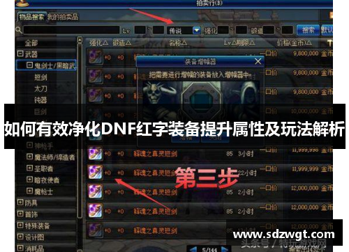 如何有效净化DNF红字装备提升属性及玩法解析